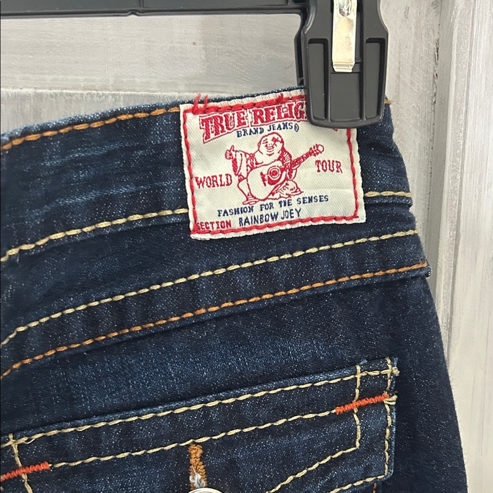 True Religion Dark Blue Flare Jeans - Picture 3 of 8